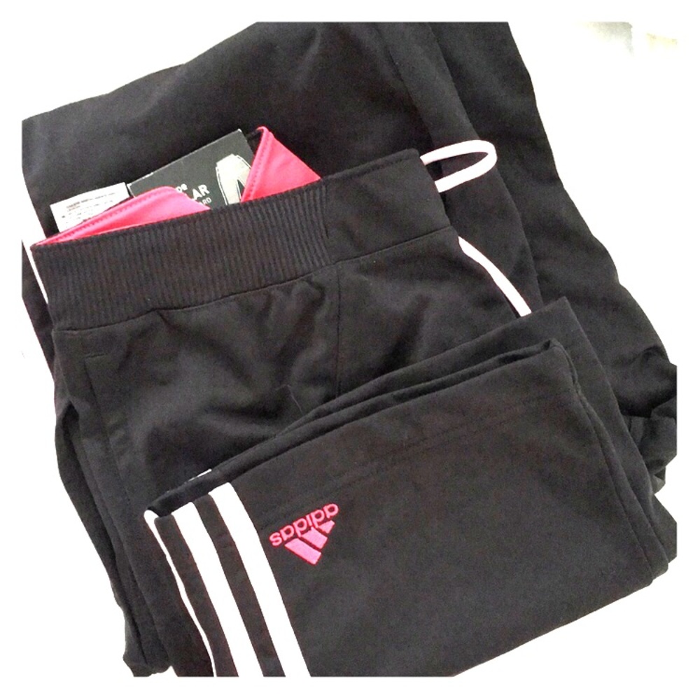 Adidas Wide Leg Track Pant With Stripes
